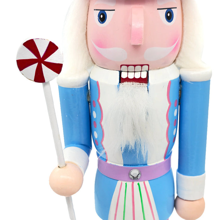Pastel Blue Wooden Nutcracker F07M14-29-N01703 blue stand