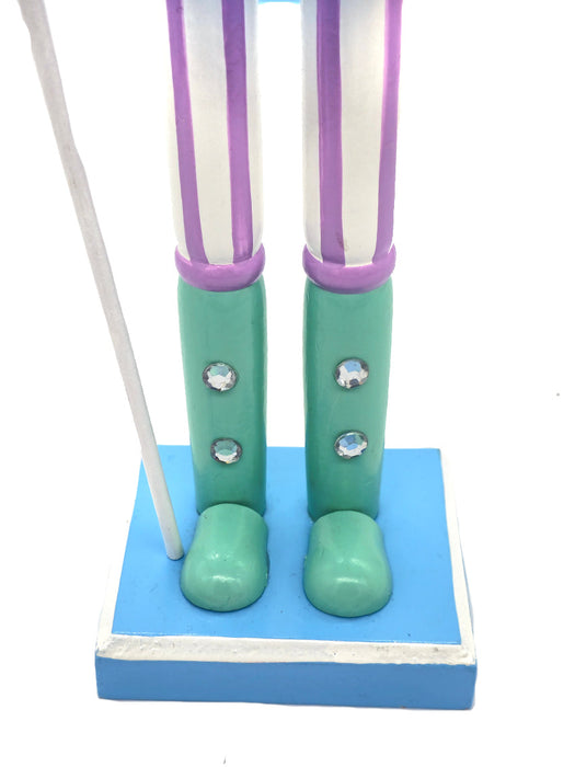 Pastel Blue Wooden Nutcracker F07M14-29-N01703 blue stand