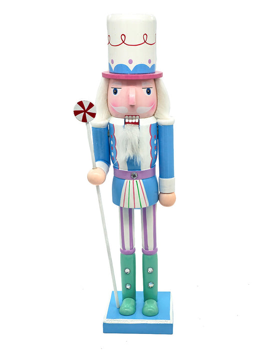 Pastel Blue Wooden Nutcracker F07M14-29-N01703 blue stand