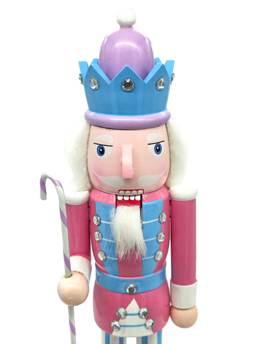 Pink King Wooden Nutcracker F07M14-29-N01703 pink stand