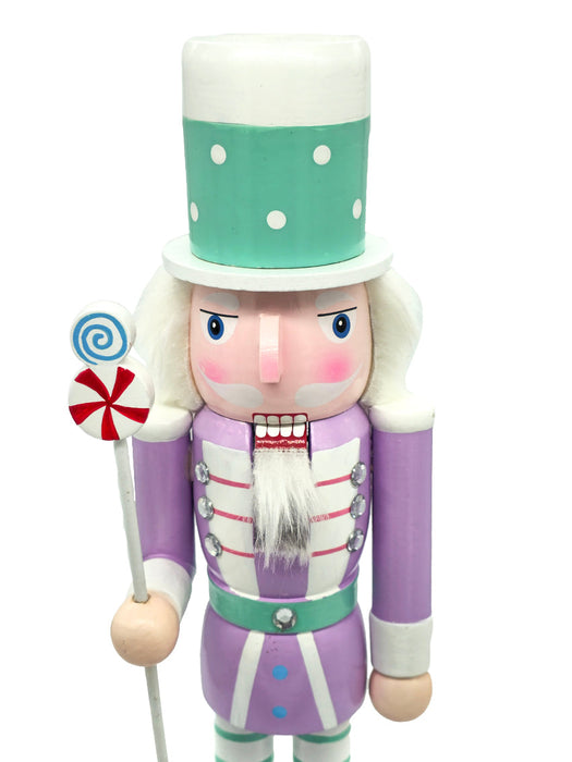 Lavender Wooden Nutcracker F07M14-29-N01703 purple stand