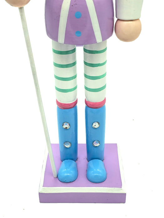 Lavender Wooden Nutcracker F07M14-29-N01703 purple stand