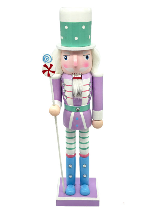 Lavender Wooden Nutcracker F07M14-29-N01703 purple stand