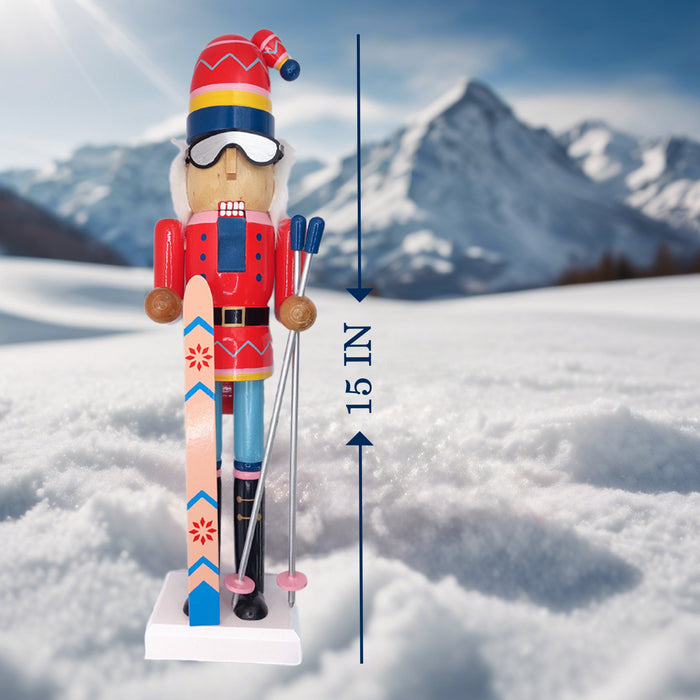 Christmas Nutcracker the Skier. Wizardi Classic Festive Decoration F07M14-42-N01826A