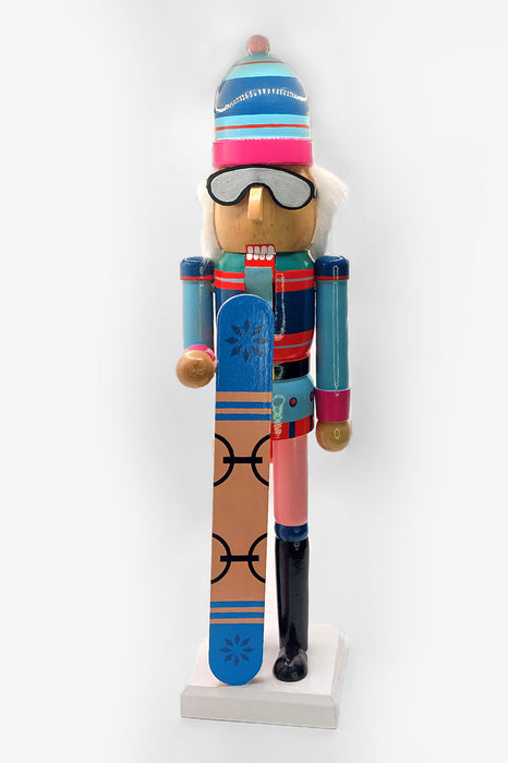 Christmas Nutcracker the Snowboarder. Wizardi Classic Festive Decoration F07M14-42-N01826B
