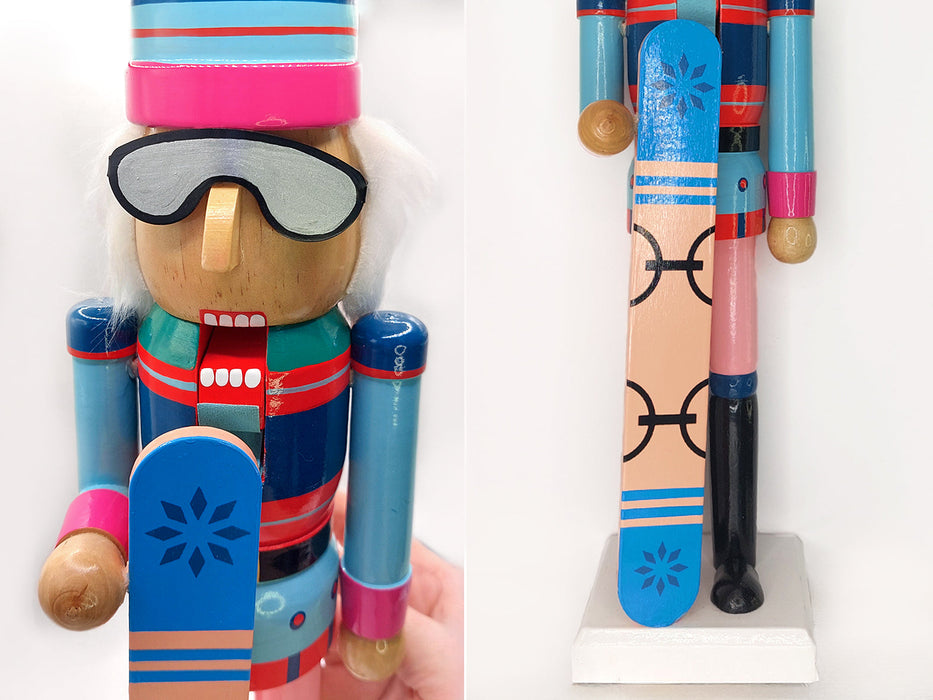 Christmas Nutcracker the Snowboarder. Wizardi Classic Festive Decoration F07M14-42-N01826B