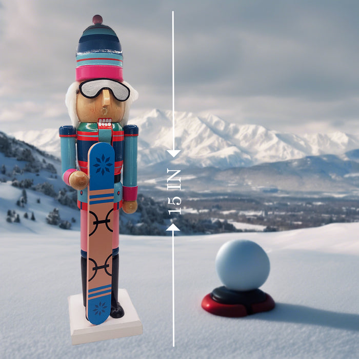 Christmas Nutcracker the Snowboarder. Wizardi Classic Festive Decoration F07M14-42-N01826B