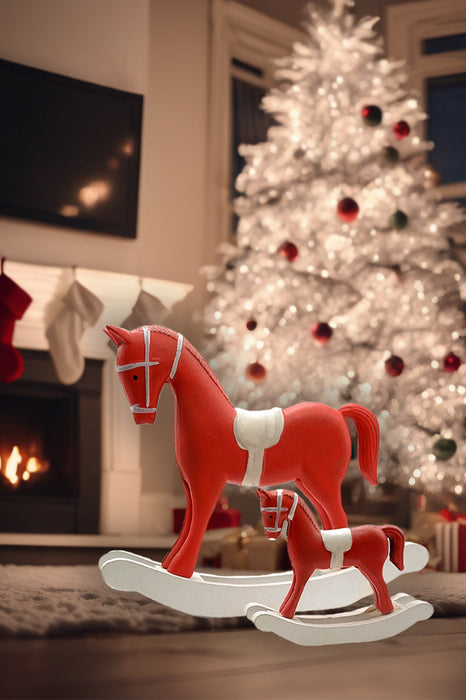 Red Rocking Horse - Christmas Decoration by Wizardi F07M4-5-HG18-037A