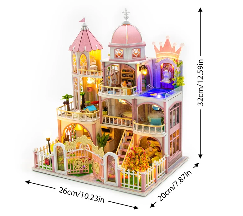 Windsor Castle Dollhouse Kit - Miniature Wizardi Roombox Kit F07M5-65-L2503