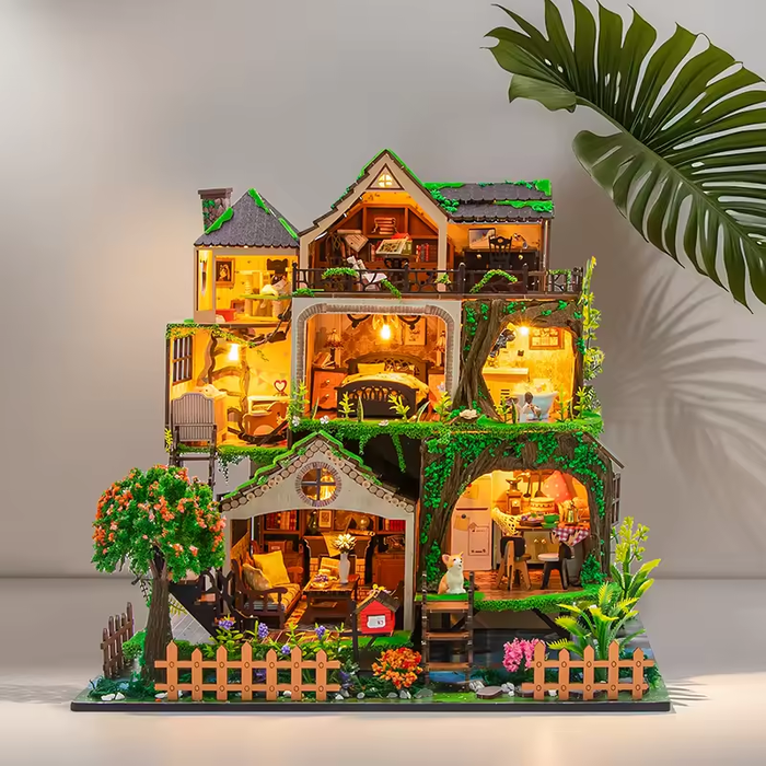 Fairy Tale Forest Dollhouse Kit - Miniature Wizardi Roombox Kit F07M5-70-L2501