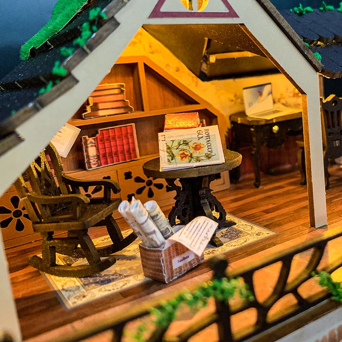 Fairy Tale Forest Dollhouse Kit - Miniature Wizardi Roombox Kit F07M5-70-L2501