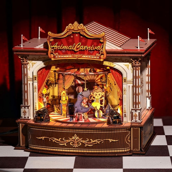Animal Carnival Dollhouse Kit - Miniature Wizardi Roombox Kit F07M5-80-TTBC501