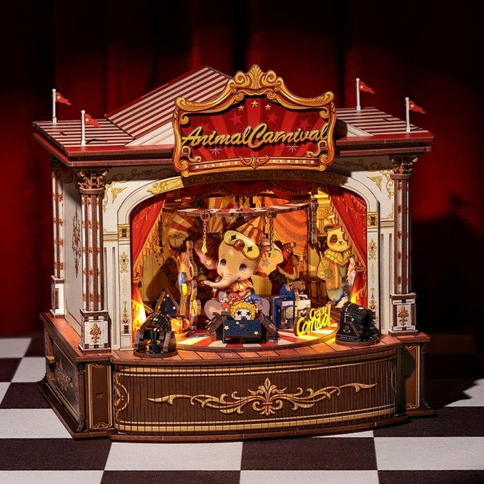 Animal Carnival Dollhouse Kit - Miniature Wizardi Roombox Kit F07M5-80-TTBC501