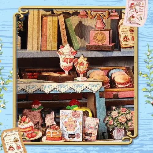 Sweet Marie Bakery Dollhouse Kit - Miniature Wizardi Roombox Kit F07M5-82-CWGC207