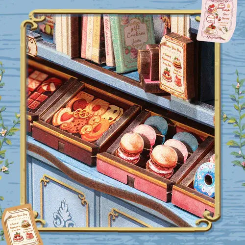Sweet Marie Bakery Dollhouse Kit - Miniature Wizardi Roombox Kit F07M5-82-CWGC207
