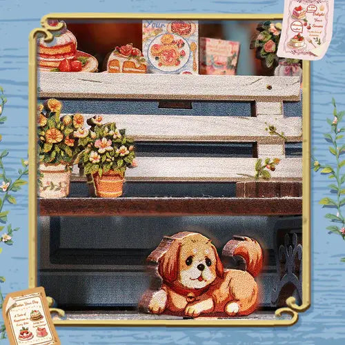 Sweet Marie Bakery Dollhouse Kit - Miniature Wizardi Roombox Kit F07M5-82-CWGC207