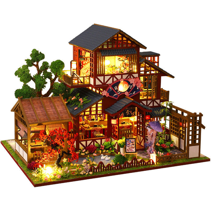 Hexi Residence Dollhouse Kit - Miniature Wizardi Roombox Kit with LED Light F07M51-76-P015-A