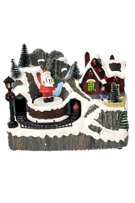 Winter Train Scene with Santa - Christmas Village Collection by Wizardi F07N5-11A