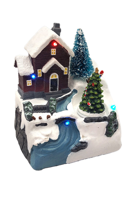 Snowy Hilltop House - Christmas Village Collection by Wizardi F07N5-6C