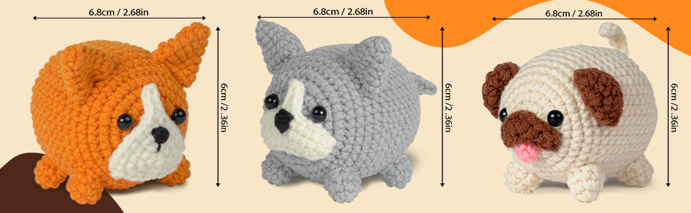 Cubby Puppy Amigurumi Crochet Kit F07N8-M183