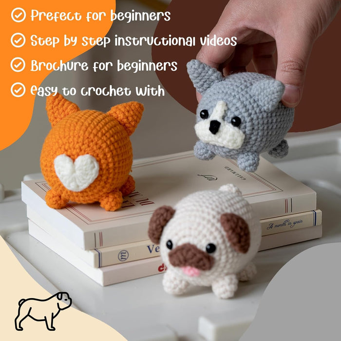 Cubby Puppy Amigurumi Crochet Kit F07N8-M183