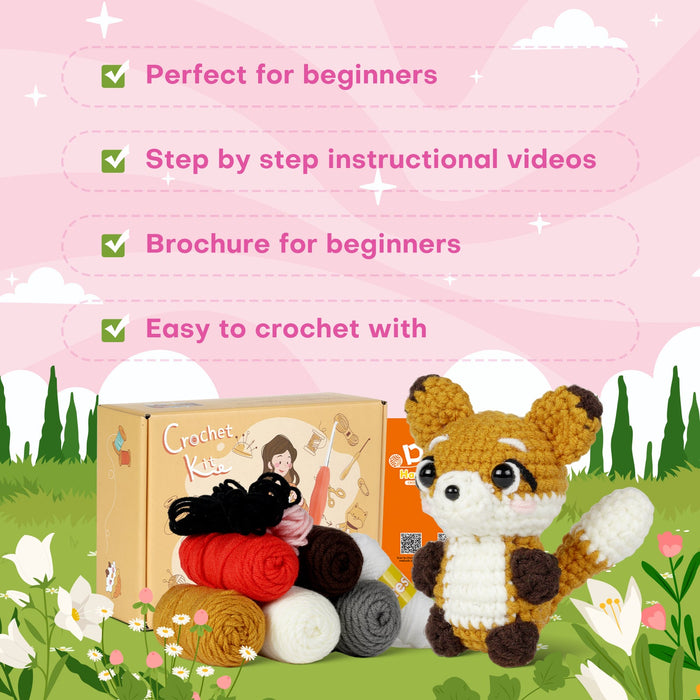 Red Panda, Raccoon & Fox Amigurumi Crochet Kit F07N8-M188