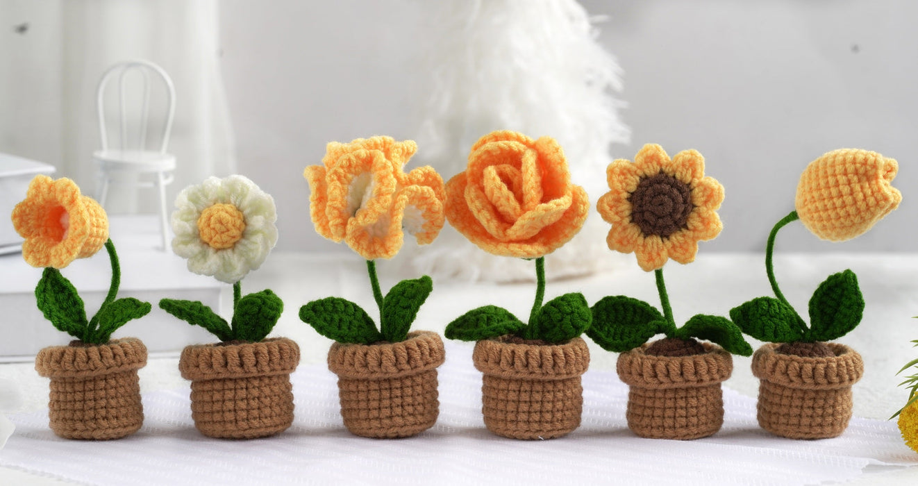 Potted Flower Amigurumi DIY Crochet Kit Wizardi F07N8-M19