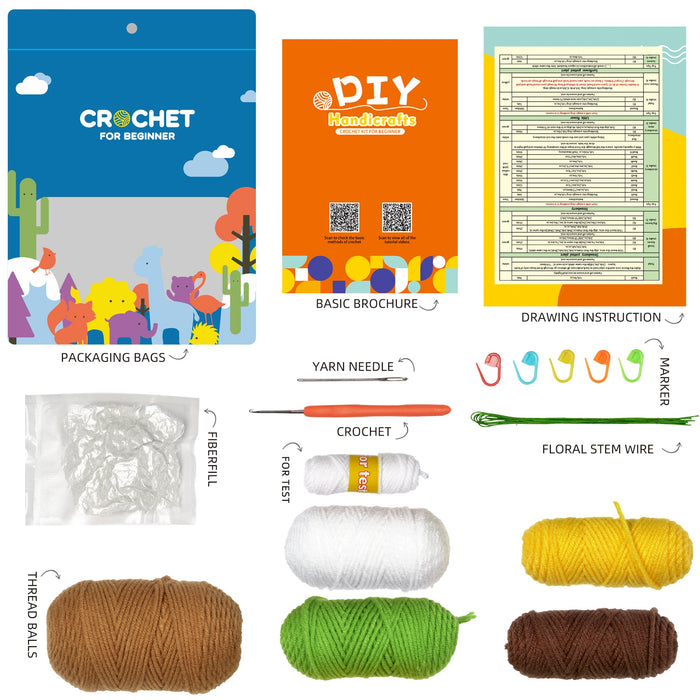 Potted Flower Amigurumi DIY Crochet Kit Wizardi F07N8-M19