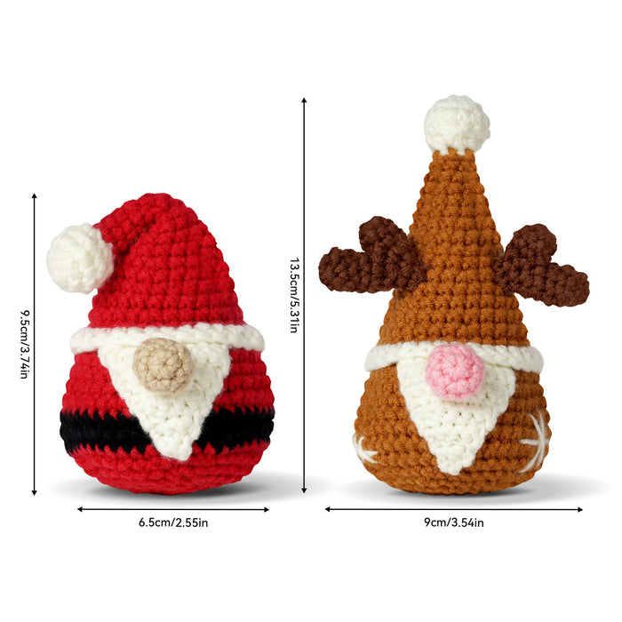 Santa Claus Gnome & Elk Gnome Amigurumi Crochet Kit F07N8-M227