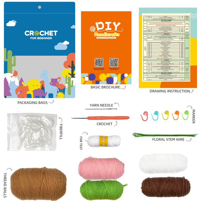 Potted Flower Amigurumi DIY Crochet Kit Wizardi F07N8-M23