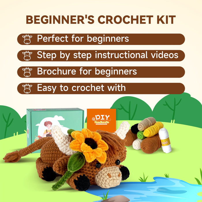 Highland Cow Amigurumi Crochet Kit F07N8-M242