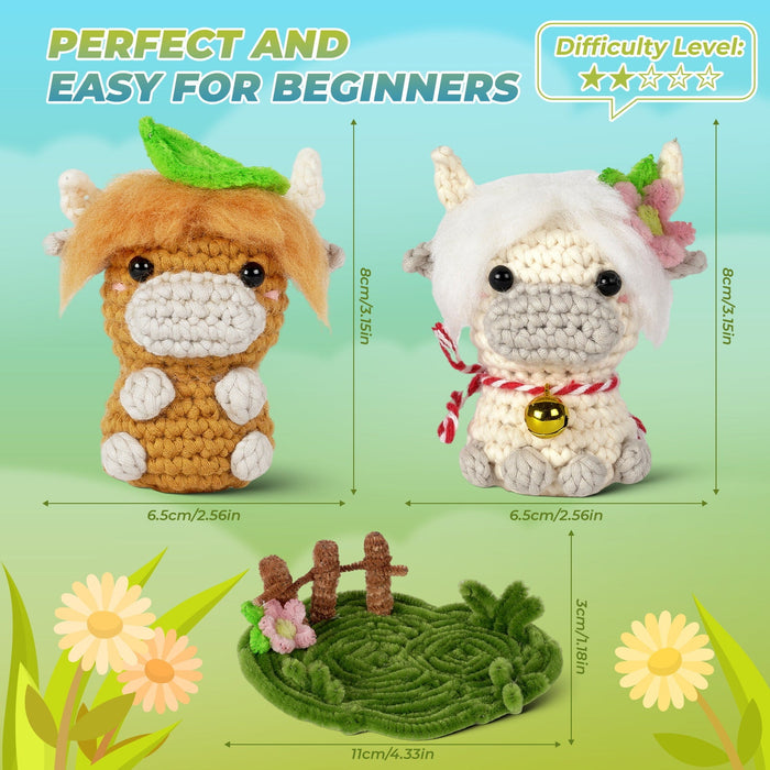 Mini Highland Cattle Amigurumi Crochet Kit F07N8-M245