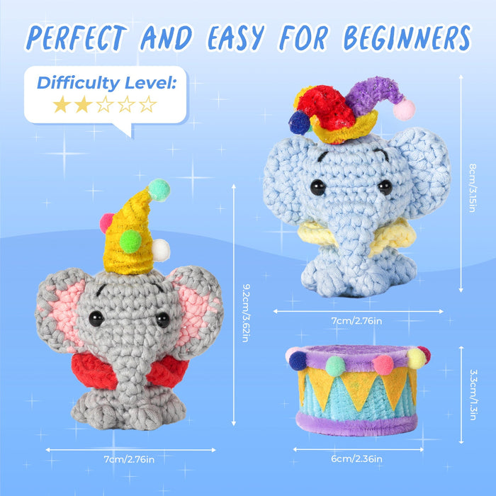 Little Circus Elephant Amigurumi Crochet Kit F07N8-M252