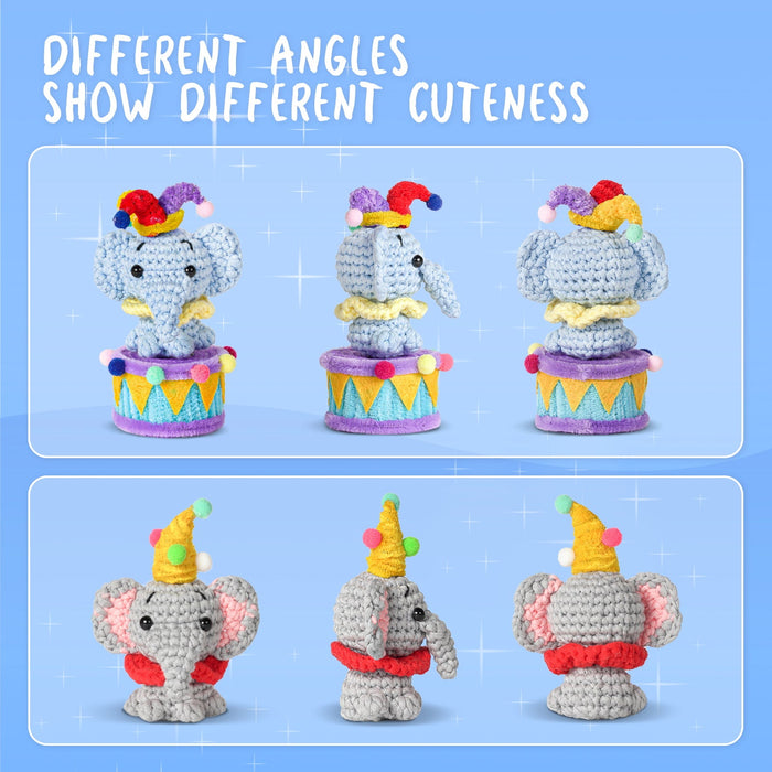 Little Circus Elephant Amigurumi Crochet Kit F07N8-M252