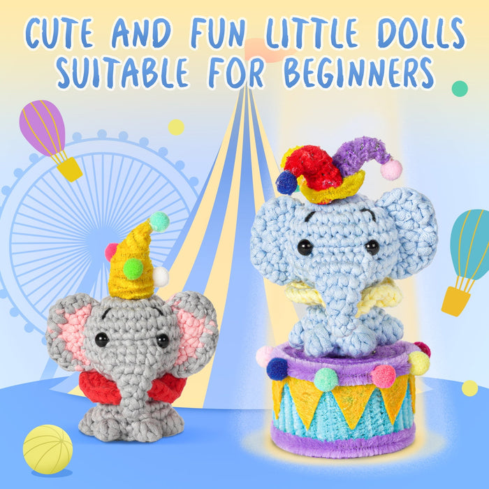 Little Circus Elephant Amigurumi Crochet Kit F07N8-M252
