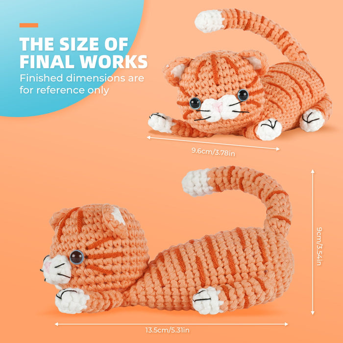Orange Cat Amigurumi Crochet Kit F07N8-M272