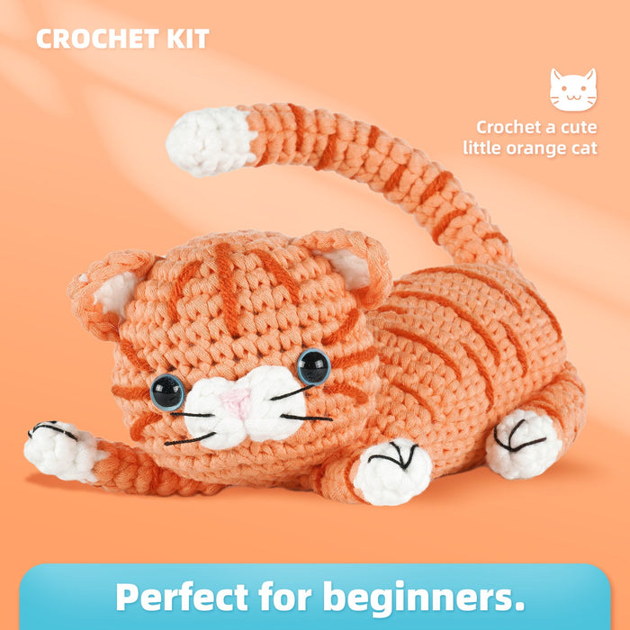 Orange Cat Amigurumi Crochet Kit F07N8-M272