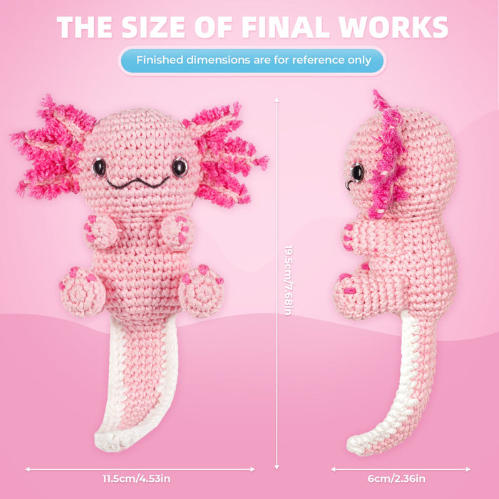 Pink Axolotl Amigurumi Crochet Kit F07N8-M275