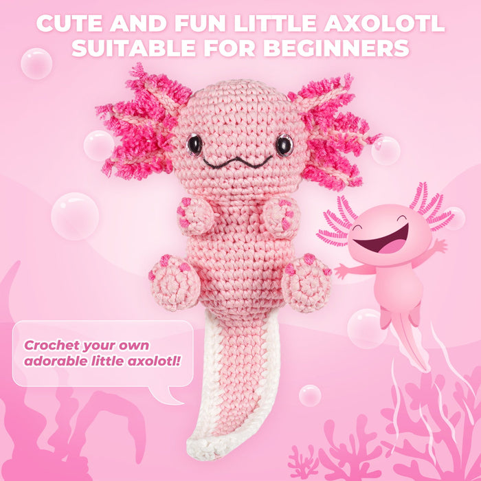 Pink Axolotl Amigurumi Crochet Kit F07N8-M275
