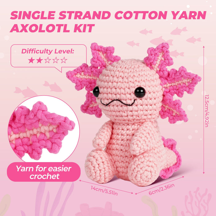 Axolotl Amigurumi Crochet Kit F07N8-M286