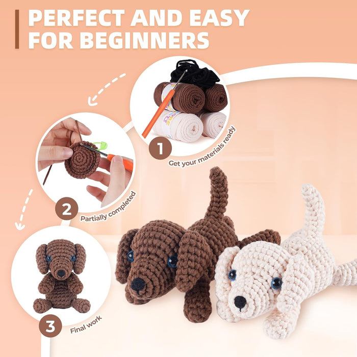 Puppy Amigurumi Crochet Kit F07N8-M287