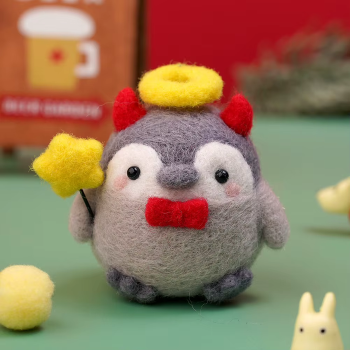 Angel Devil Penguin Needle Felting Kit F07N8-W113