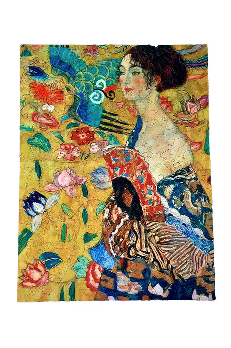 Lady with a Fan after Gustav Klimt - Jigsaw Wooden Puzzle by Wizardi F07N9-10