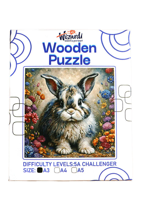 Rabbit - Jigsaw Wooden Puzzle by Wizardi F07N9-2