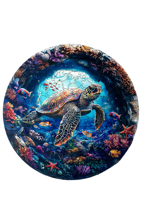 Sea Turtle - Jigsaw Wooden Puzzle by Wizardi F07N9-32