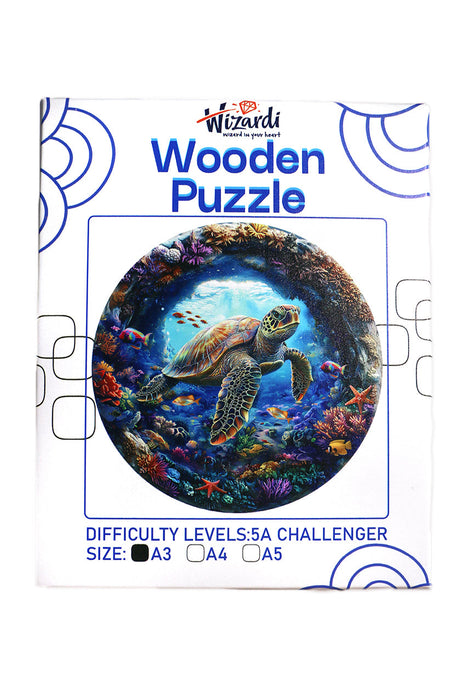 Sea Turtle - Jigsaw Wooden Puzzle by Wizardi F07N9-32