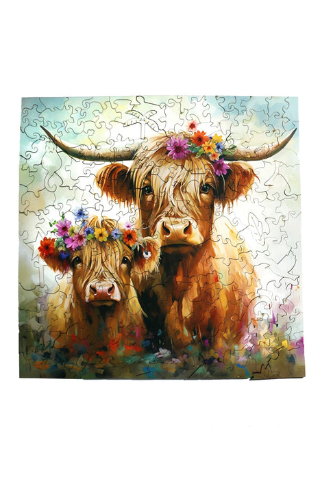 Bison - Jigsaw Wooden Puzzle by Wizardi F07N9-4