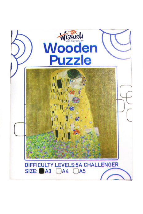 The Kiss after Gustav Klimt - Jigsaw Wooden Puzzle by Wizardi F07N9-7