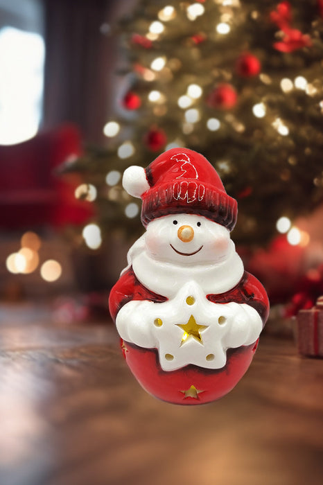 Christmas Ceramic Ornament - Jolly Snowman by Wizardi F07N7-5