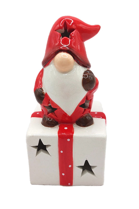 Christmas Ceramic Ornament - Christmas Gift with Gnome by Wizardi F07N7-8